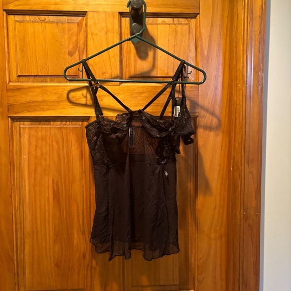 Mapale Lingerie 7487X Babydoll with Matching G String Black L/XL NWT - Picture 2 of 9